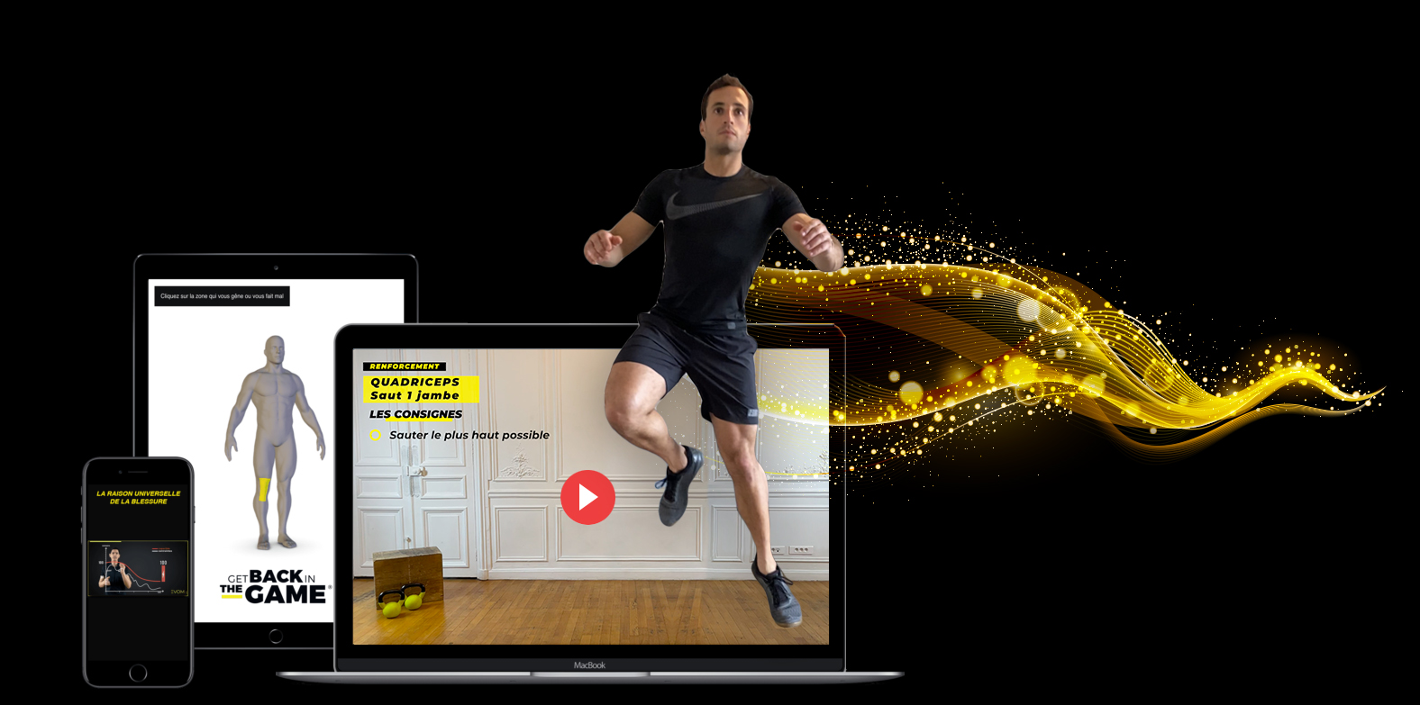 sportif qui reprend le sport après une blessure au genou