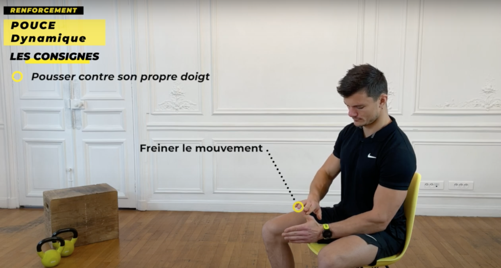 exercice renforcement musculaire dynamique pouce