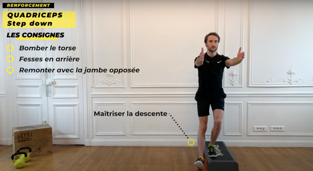 exercice de renforcement musculaire excentrique du quadriceps