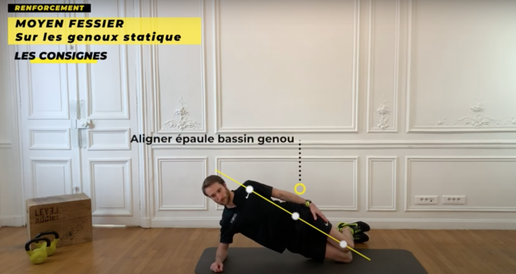 exercice de renforcement statique des moyens fessier et gainage