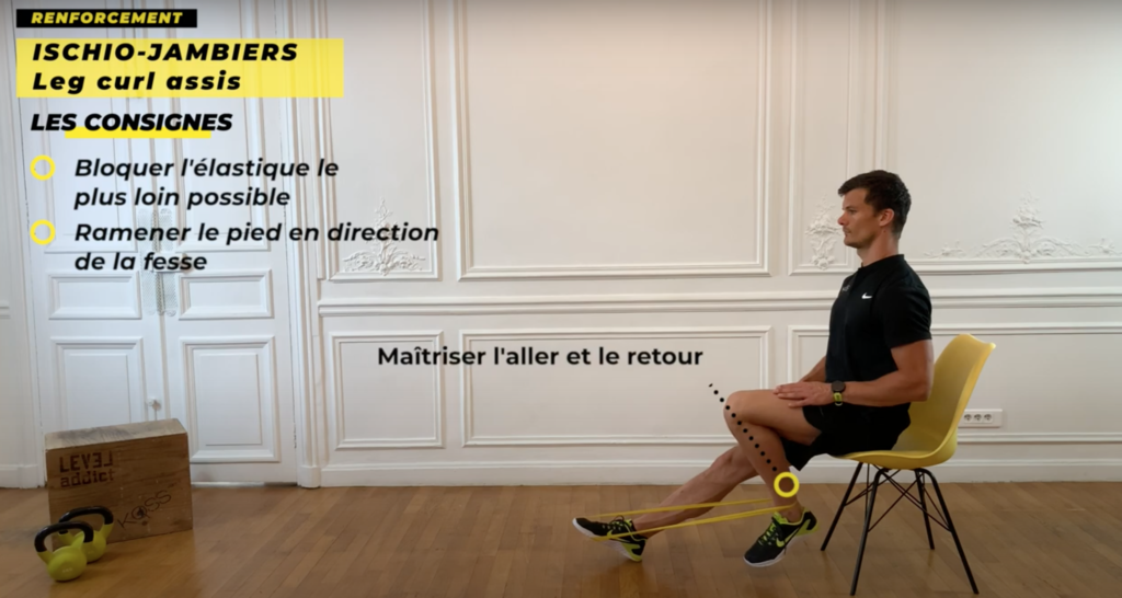 exercice de renforcement musculaire des ischions-jambiers entorse cheville