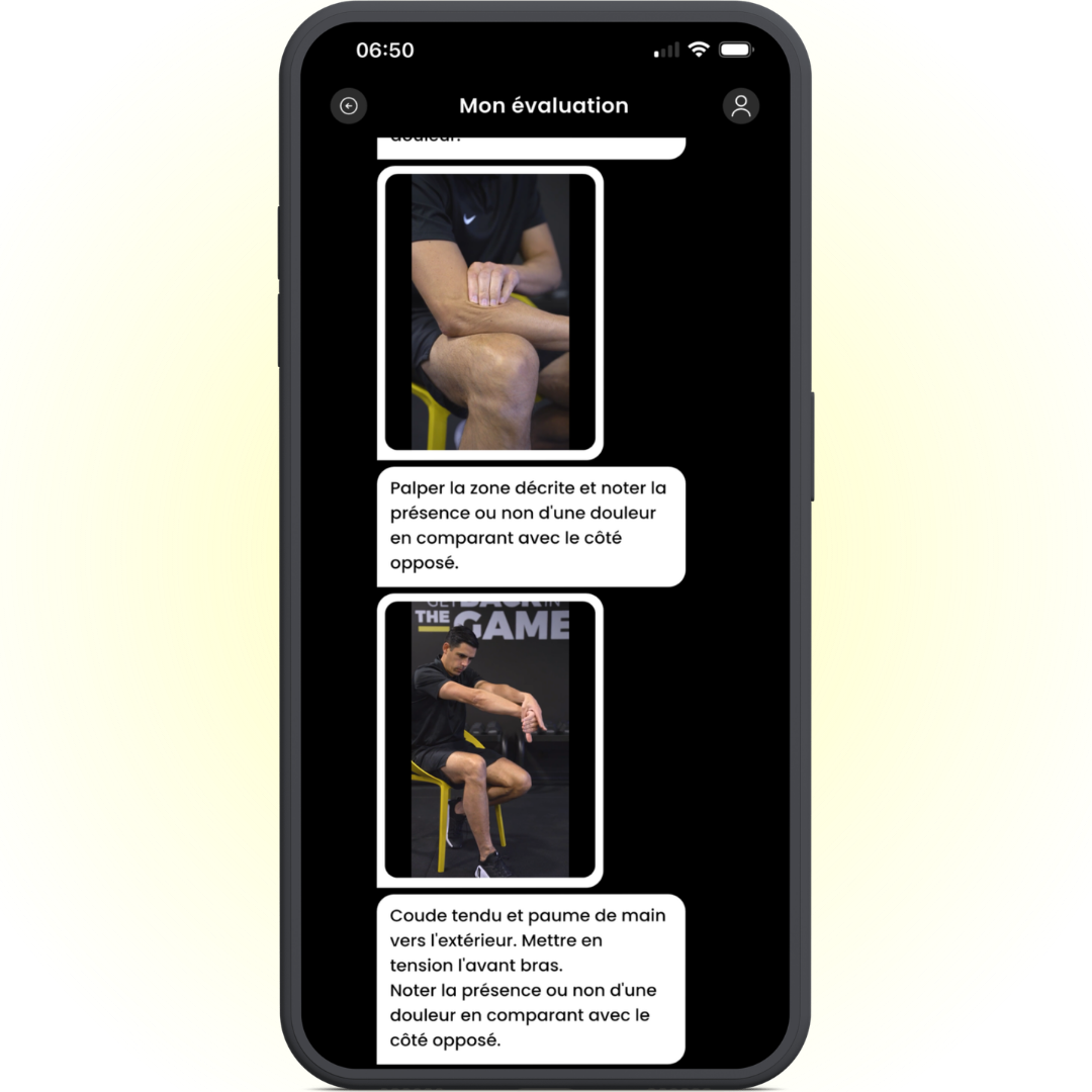 Evaluation blessure coude par kine HOPP