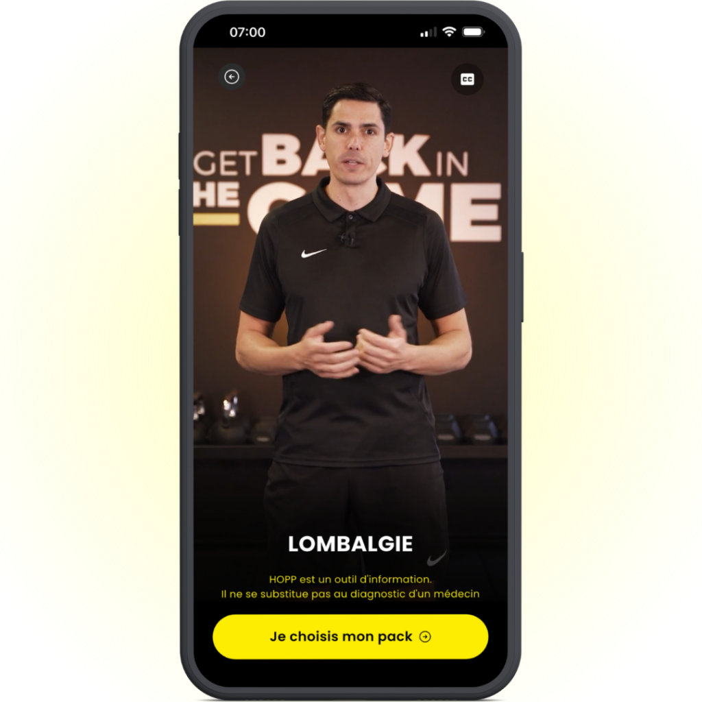 Explication douleur lombaire par un kine