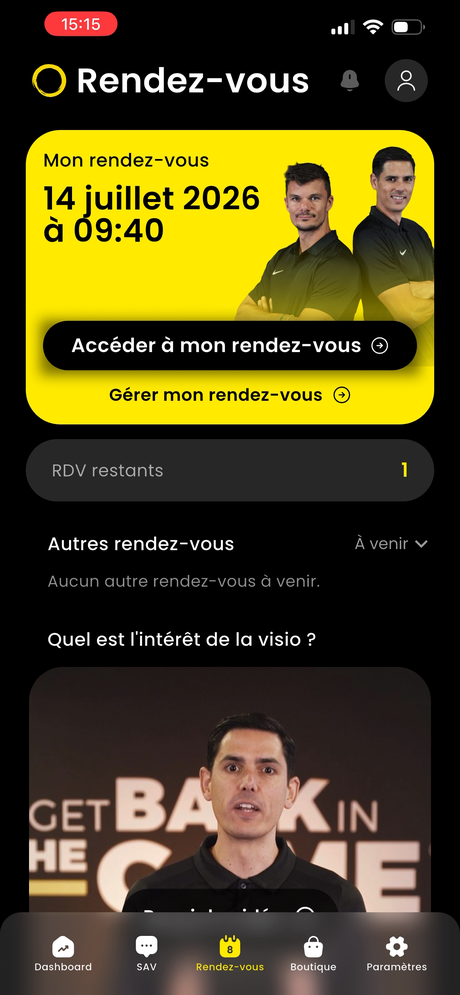 Rendez-vous en téléconsultation avec un kiné du sport HOPP