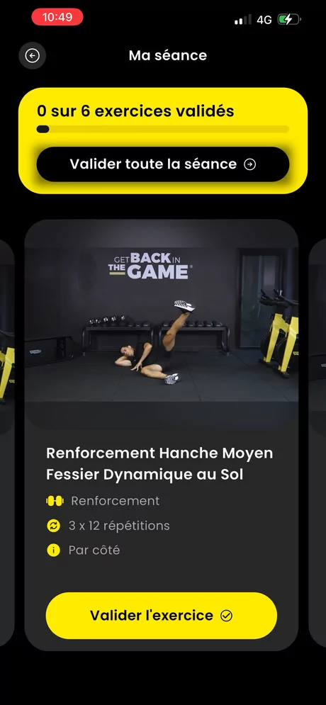 Kr&auml;ftigungs&uuml;bung f&uuml;r die H&uuml;fte am Boden in der HOPP-App