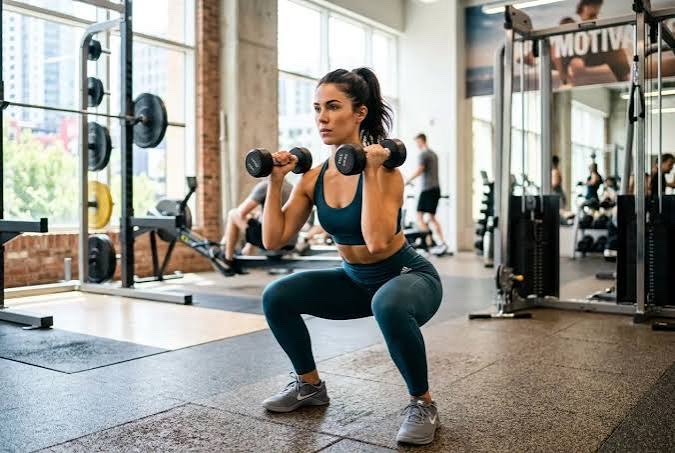 Squat avec charge, travail excentrique du quadriceps en rééducation musculaire