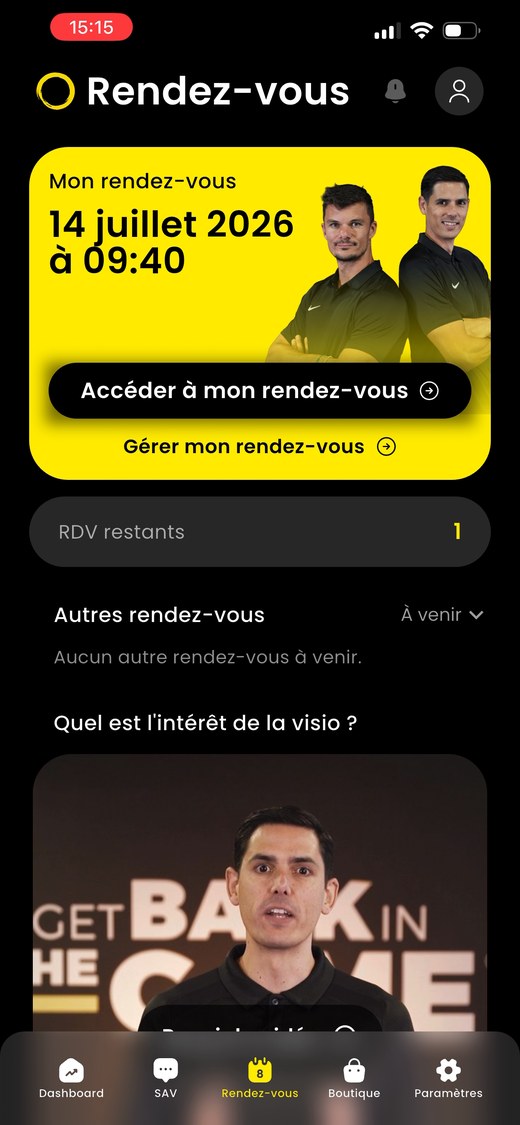 Teleconsultation with a sports physiotherapist in the HOPP app