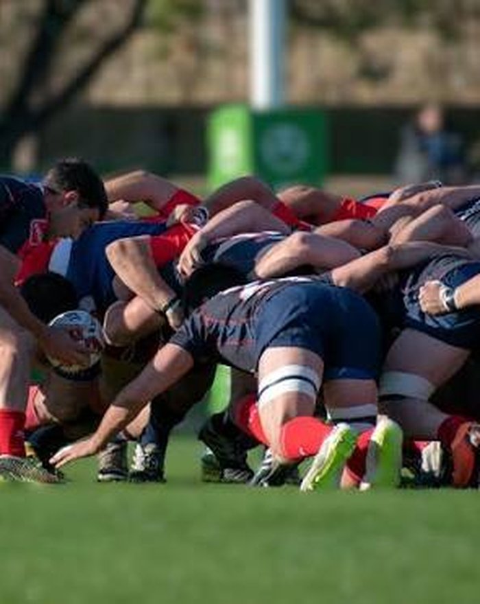 Melé durante un partido de rugby